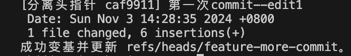 git rebase 变基成功提示