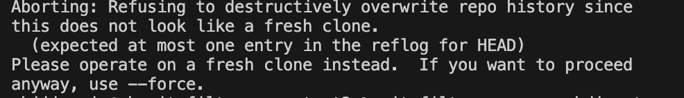git-filter-repo 报错